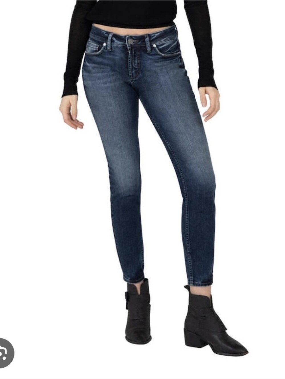 Silver Jeans Elyse Skinny Women's Indigo Distressed  Jeans
